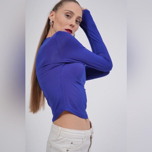 Minark Women’s Crewneck Long Sleeve T-Shirt / Crop Top - Picture 4 of 4